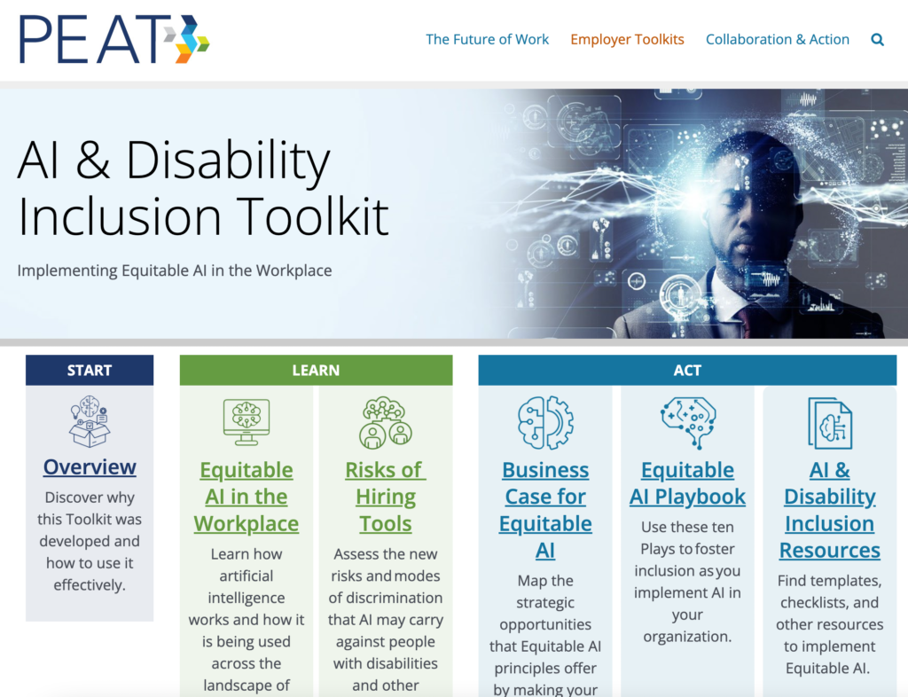 AI & Disability Inclusion Toolkit Web landing page