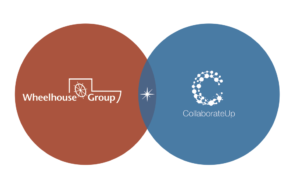 wheelhouse group logo merging with CollaborateUp logo